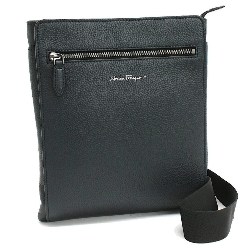 Salvatore Ferragamo Crossbody Bag Leather Dark Blue